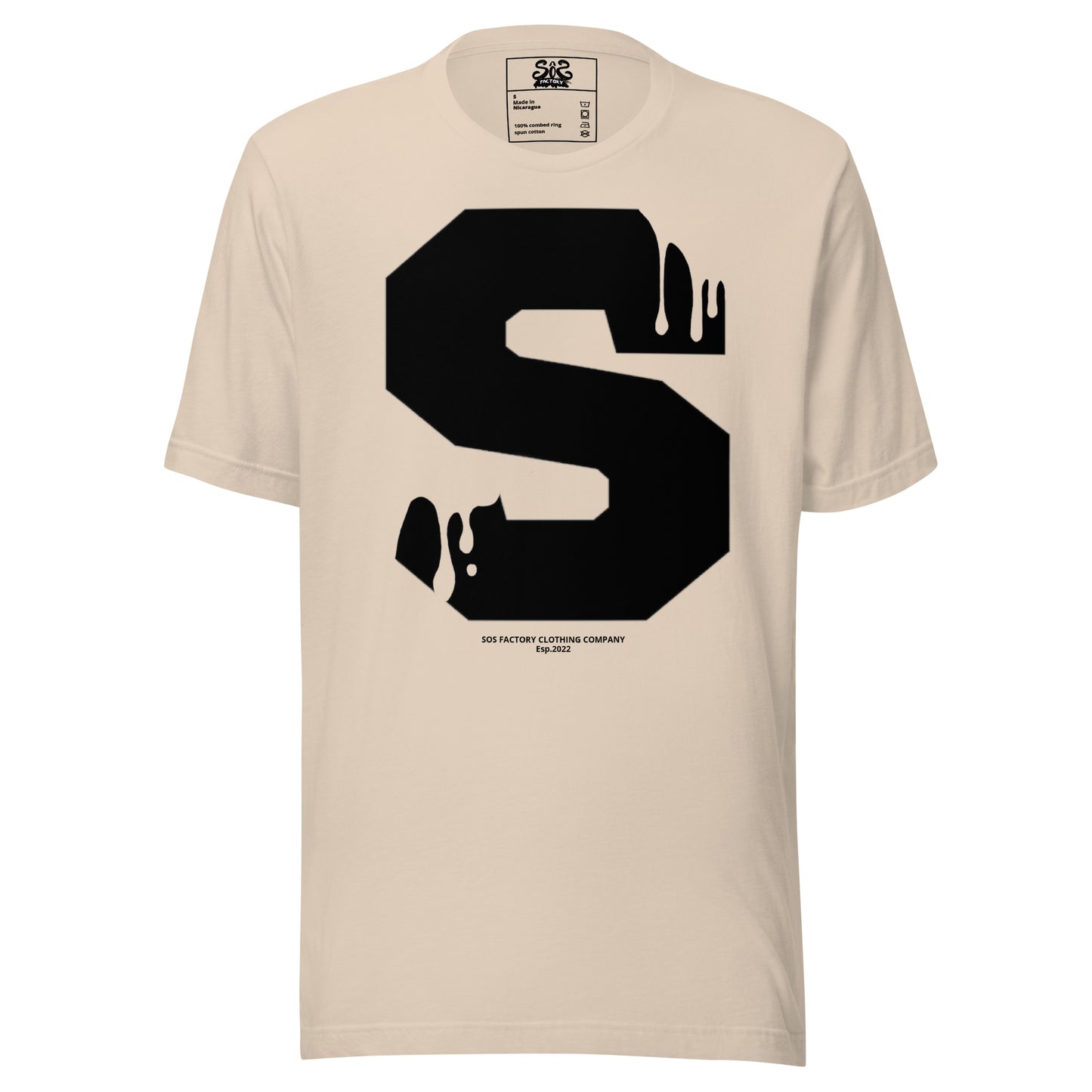 Sos Factory “S” Unisex T-shirt - Nutrition Facts